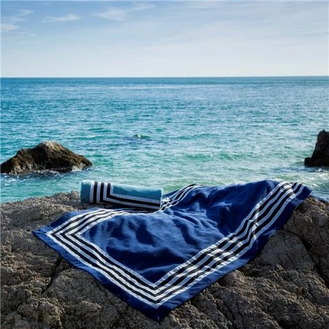 Abyss & Habidecor - Cannes Beach Cadet Blue Towel 90x200cm 3 Abyss & Habidecor - Cannes Beach Cadet Blue Towel 90x200cm
